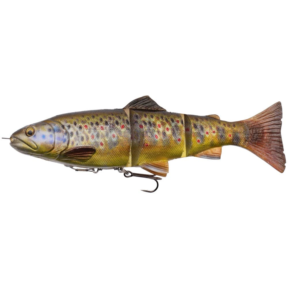 Savage Gear 4D Line Thru Trout Swimbait 20cm - 98g - Dark Brown Trout ...