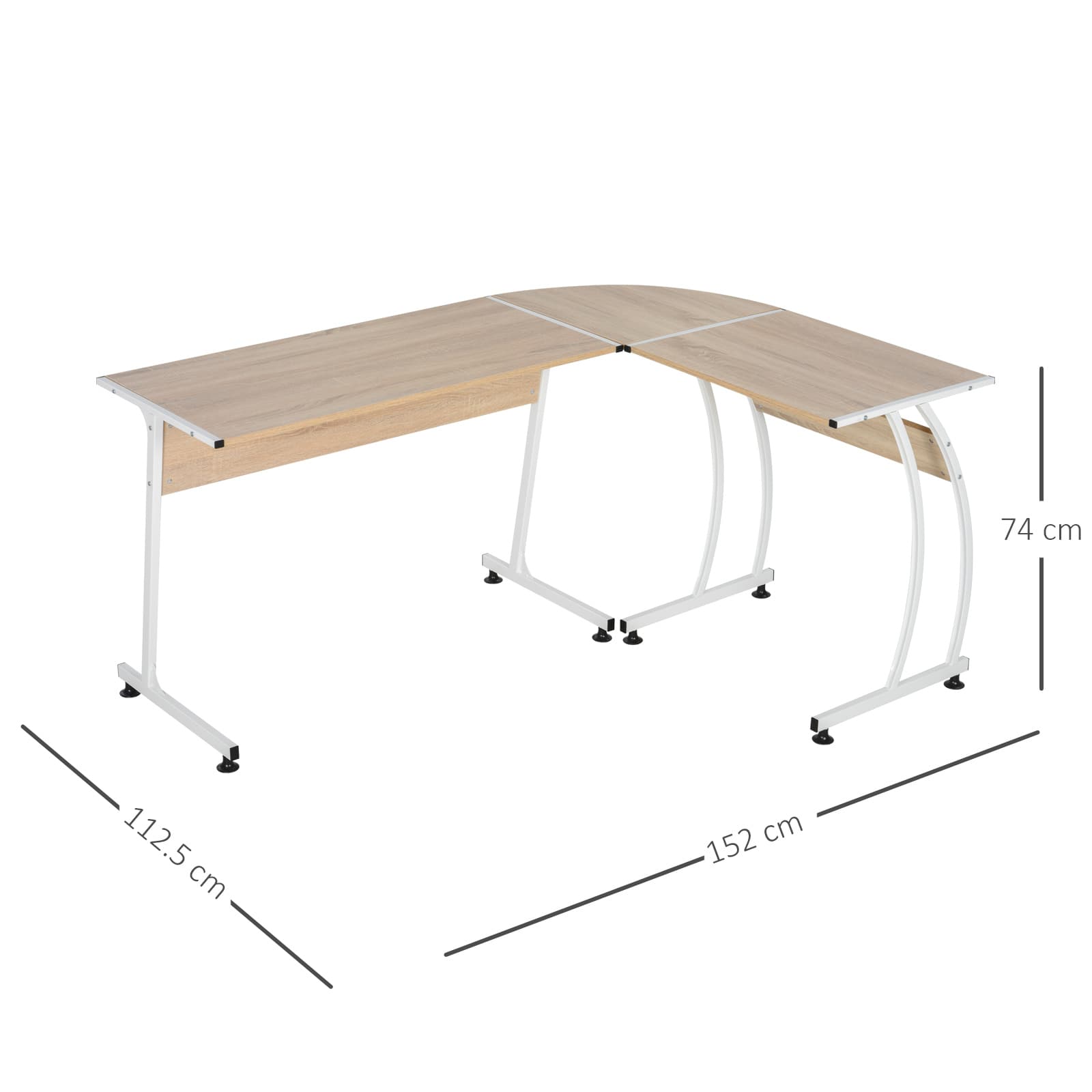 HOMCOM L Shape Computer Desk Corner Display Table Laptop Study Desk ...