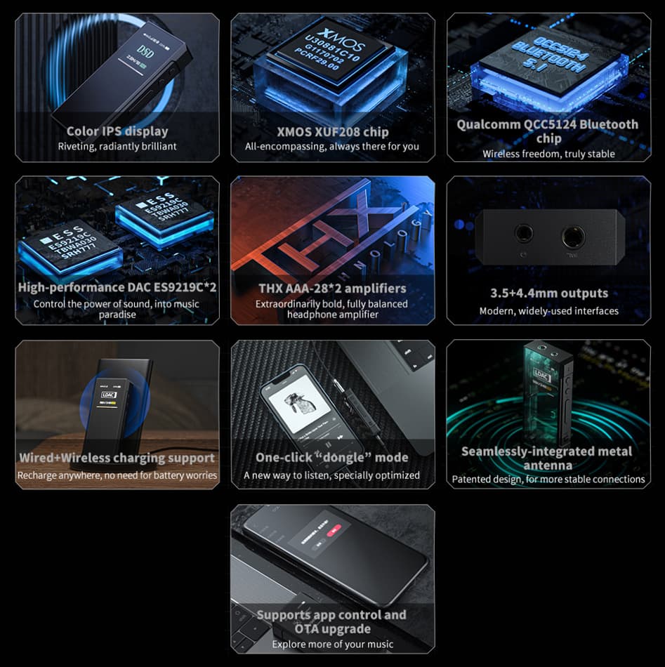 FIIO BTR7 Portable Headphone Amplifier DAC 2x THX AAA-28 2x ES9219C ...