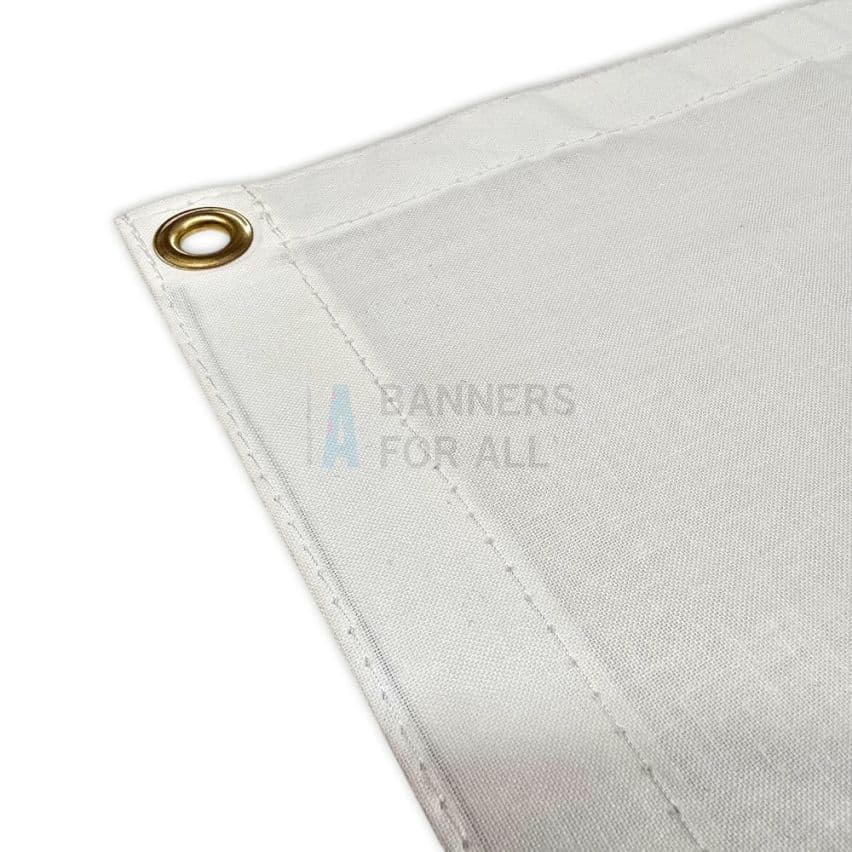 150gsm Warp Satin Cotton Fabric Banner with hems and eyelets | Fabric ...