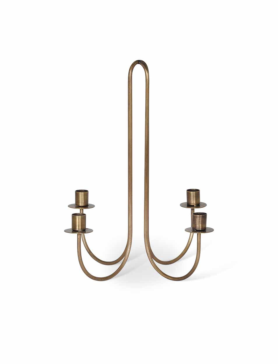 Brompton Dinner Candle Holder Antique Brass Finish - Bennetts of Derby