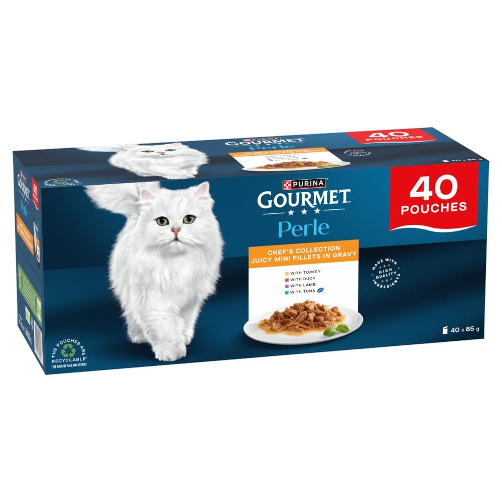 GOURMET Perle Chef's Collection Mini Fillets in Gravy Wet Cat Food ...