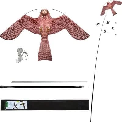Hawk Kite Bird Scarer with 7M Pole inc Fixing Stake - EnviroGuard