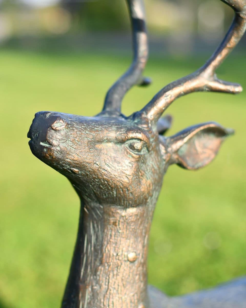 Pair of Miniature Aged Verdigris 'Parsley & Sage' Stag & Doe Garden ...