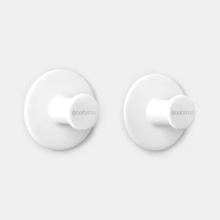 ReNew Towel Hooks, set of 2, screws and tape included - White | Brabantia