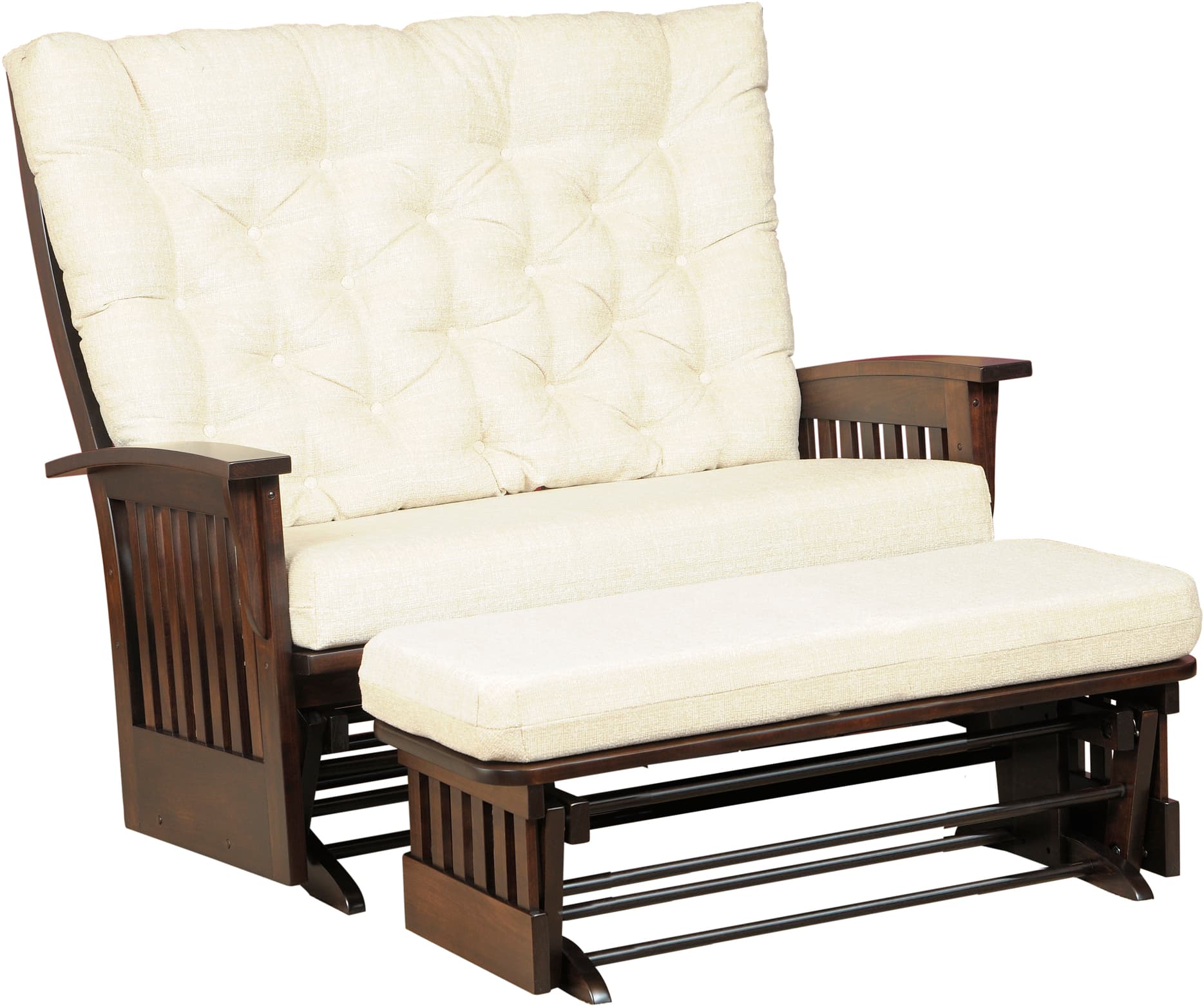 Finley Slat Deluxe Glider Loveseat | Custom Amish Finley Slat Deluxe ...
