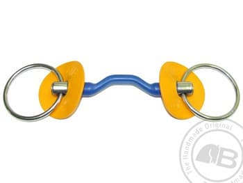 Bombers Blue D-Ring Rubber Snaffle