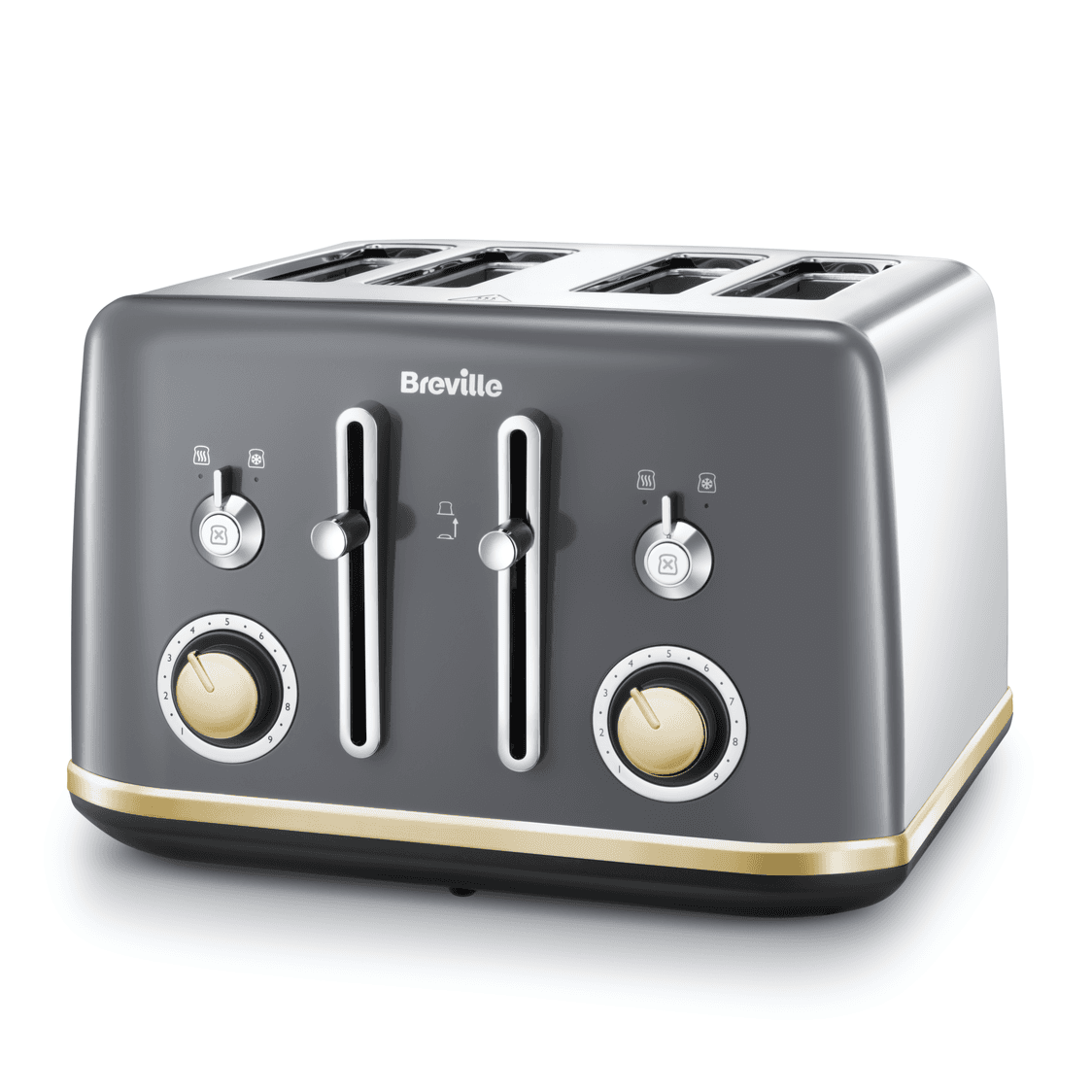 Mostra 4-Slice Toaster – Grey and Gold | Breville
