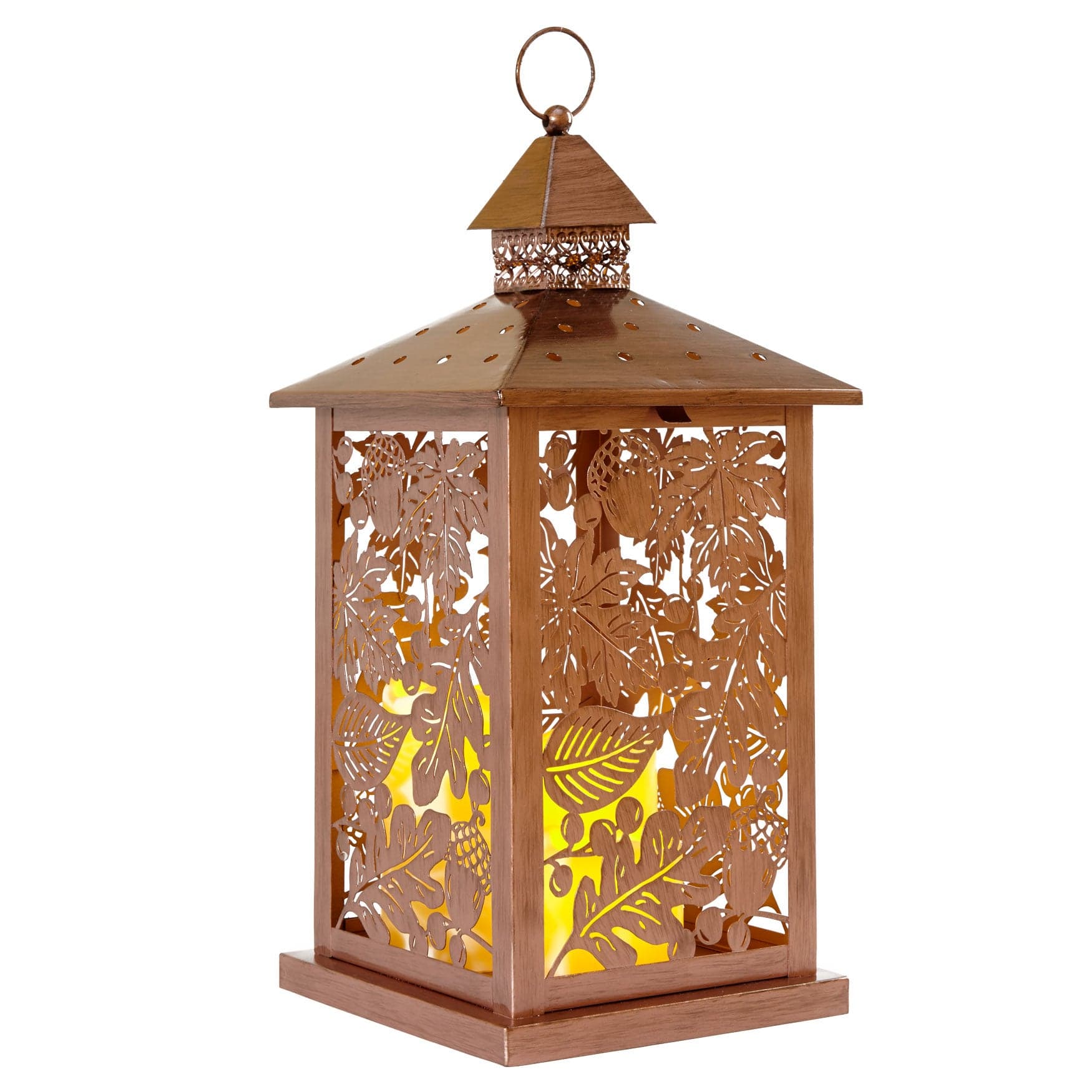 Seasonal Metal Harvest Lantern, Copper | Brylane Home