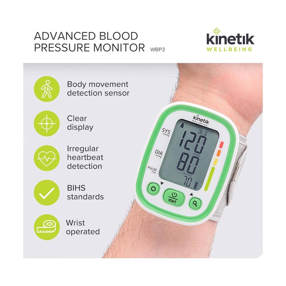 Kinetik Wellbeing Advanced Wrist Blood Pressure Monitor - Multicolour ...