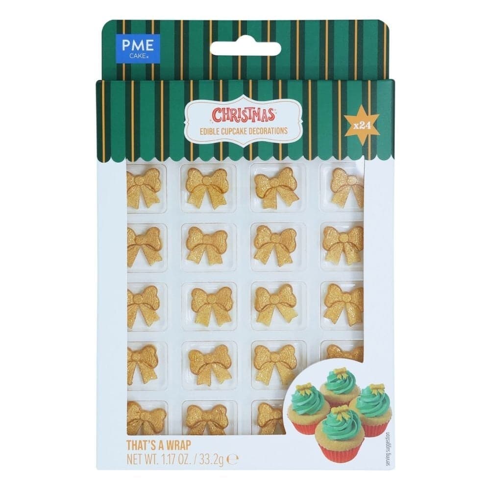 PME That's A Wrap! Christmas Bow Edible Sugar Toppers x 24 | Cake Craft ...