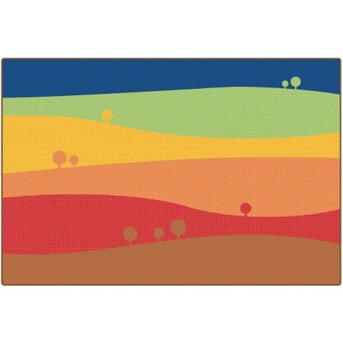 Tranquil Hills in Primary Colors Classroom Rug - Carpets For Kids
