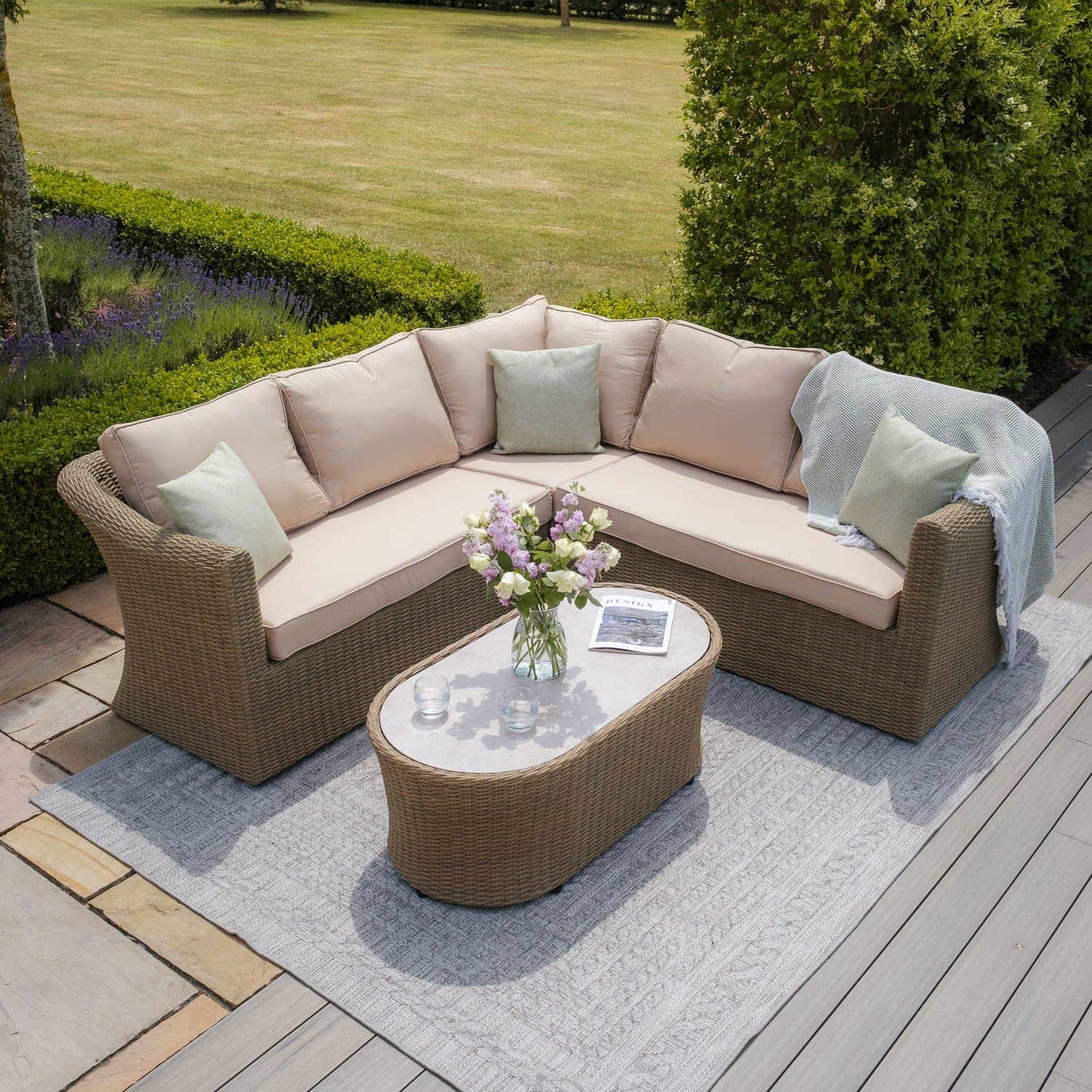 Maze Winchester Rattan Small Corner Sofa Set - Casamo - Love Your Home