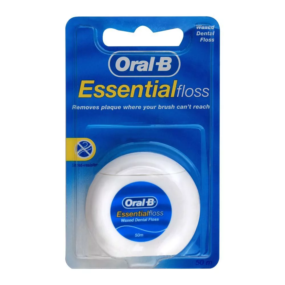 Oral-B Essential Floss Waxed Dental Floss, 50m - Effective Interdental ...