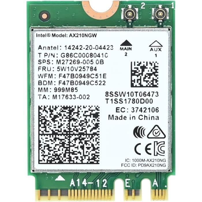WiFi 6E Intel AX210 NGW Carte WiFi pour Ordinateur Portable 6 GHz-5 GHz ...
