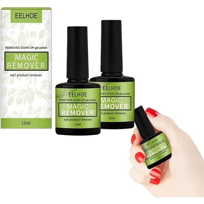 2Pcs Gel Nail Polish Remover Liquid 15ml Dissolvants pour vernis à ...