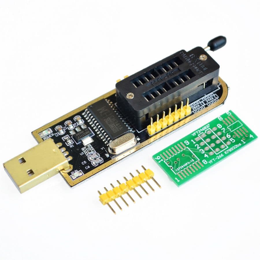 CH341A 24 25 Series EEPROM Flash BIOS USB Programmer + SOIC8 SOP8 Test ...