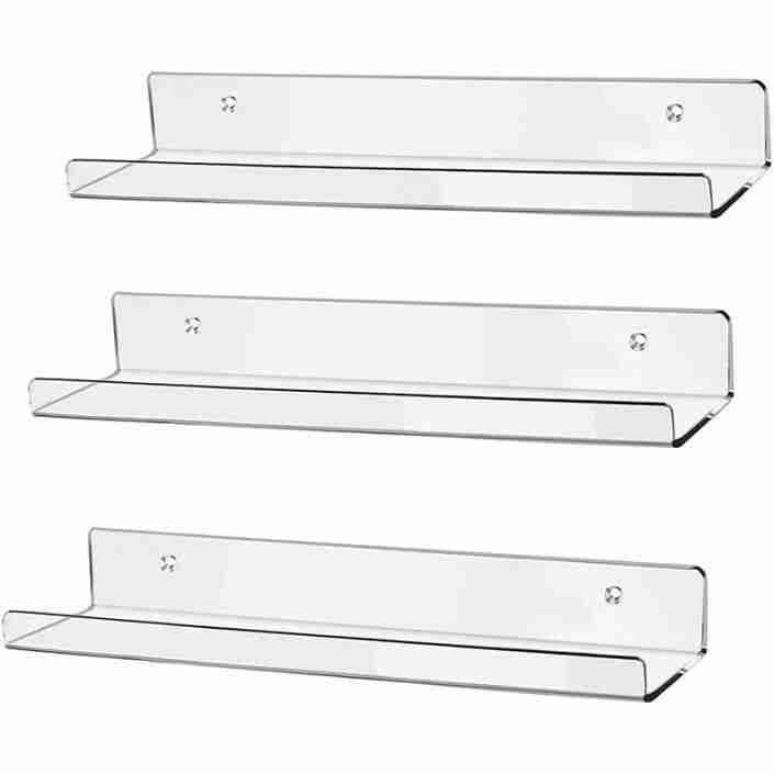 Clear Acrylic Floating Shelves Display Ledge Organizer 15”x4” - Chinov ...