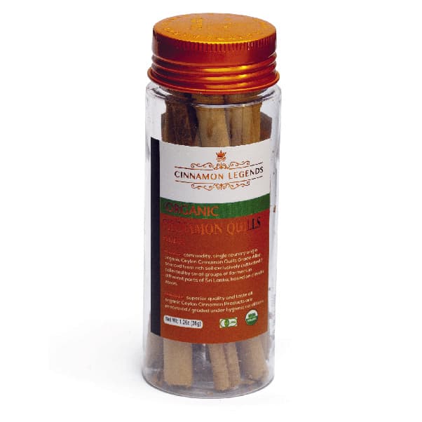Organic Ceylon Cinnamon Quills – Alba Grade – 36g – Ceylon Cinnamon Legends