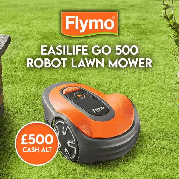 FLYMO EasiLife GO 500 Robot Lawn Mower Or £500 – Clover Competitions
