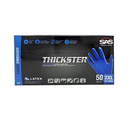 SAS Safety Thickster Latex Disposable Glove (Powdered) 14 mil, 50/Box ...