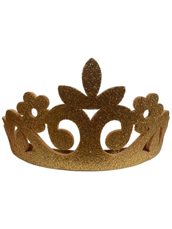 Foam Glitter Tiara Gold - Creative Costumes