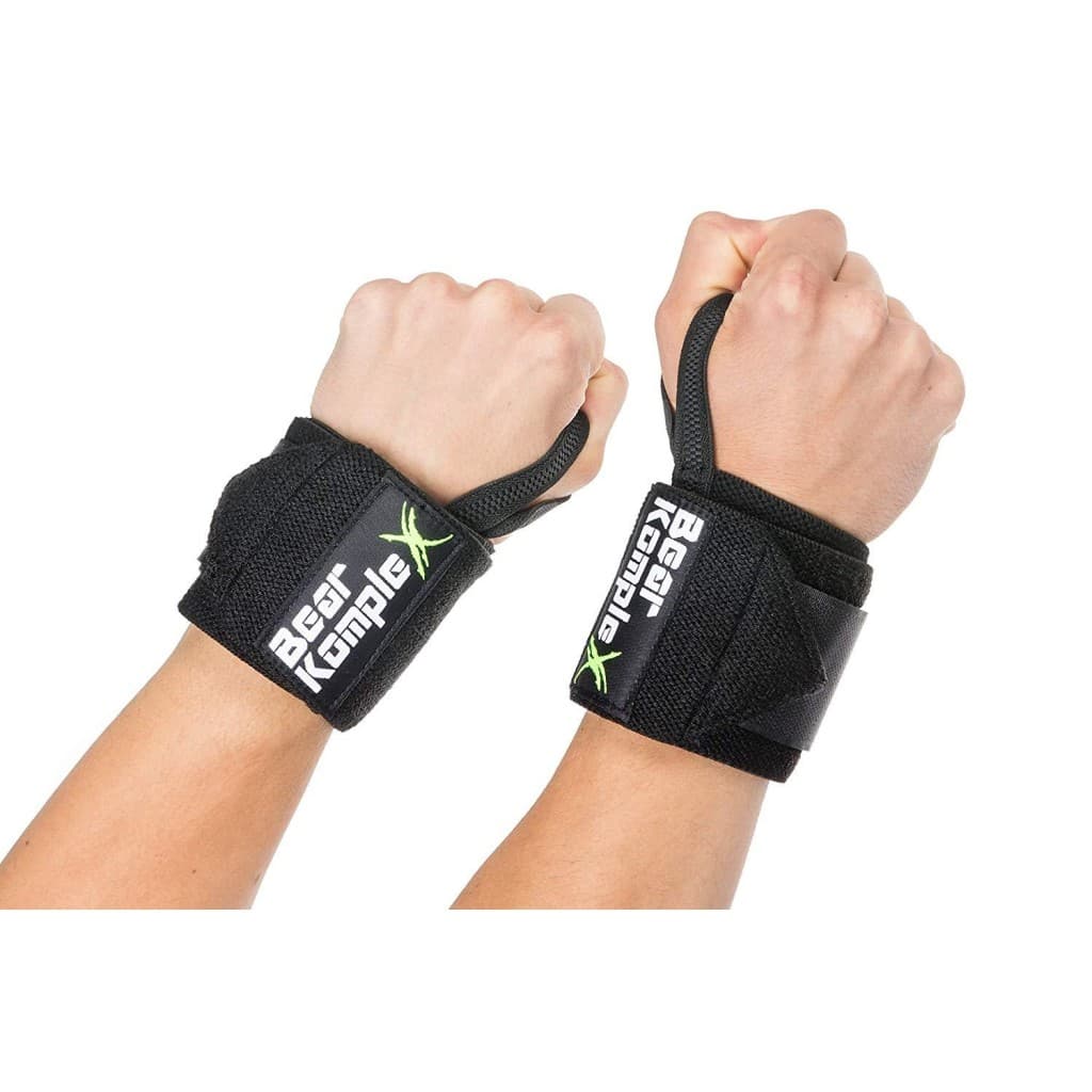 Wrist Support Band Wraps for Weightlifting Bear Komplex- Black