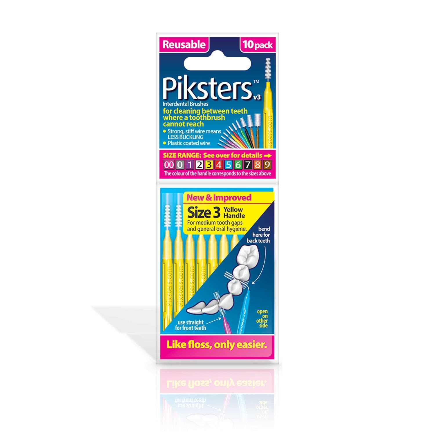 Piksters Interdental Brushes: Yellow - Size 3 (10)