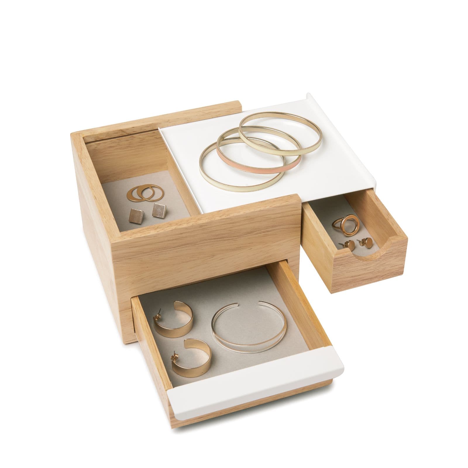 Umbra Mini Stowit Jewelry Storage Box White / Natural | Design Is This