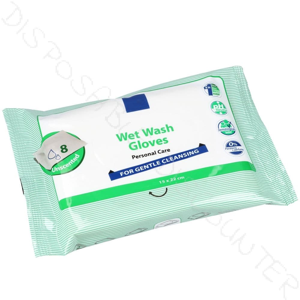 Wet Wash Gloves Personal Care 15x22cm without Perfume