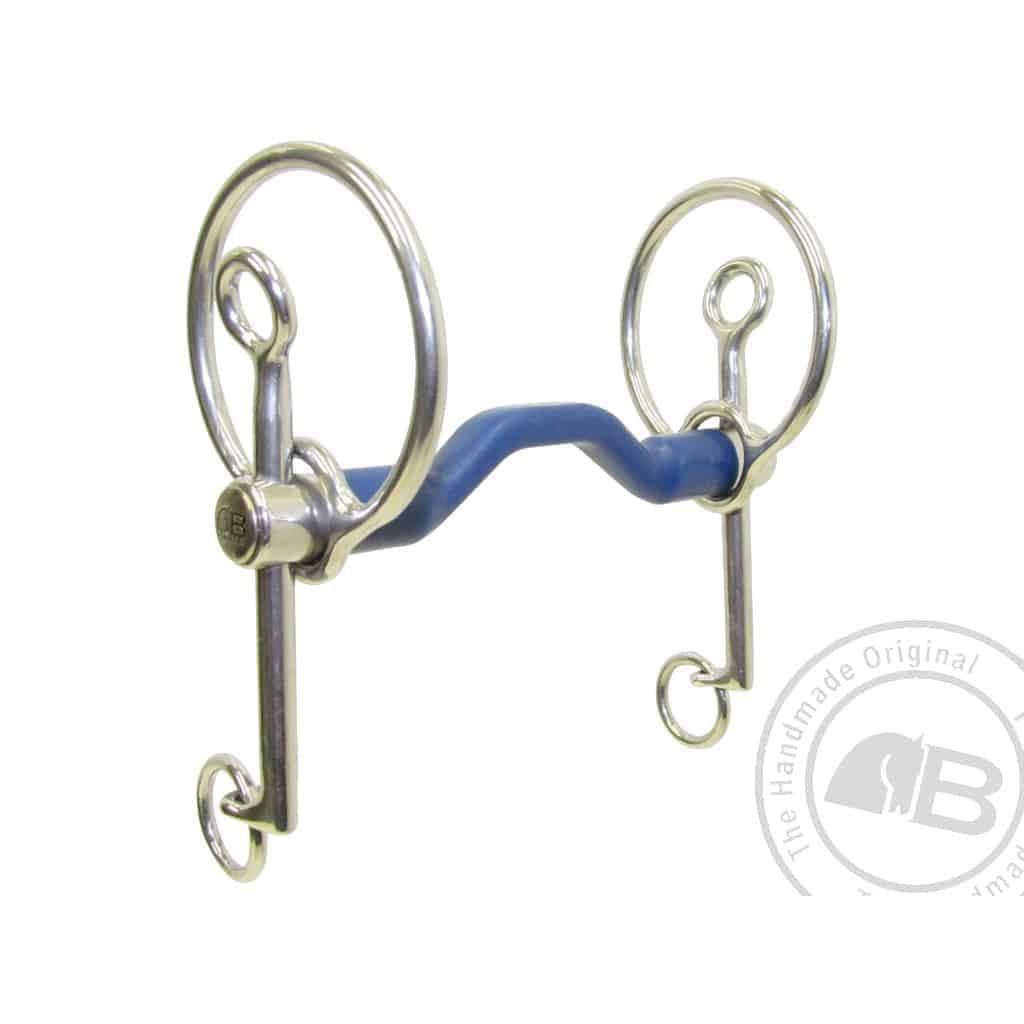Bombers Blue Pelham Bit with Elliptical Link