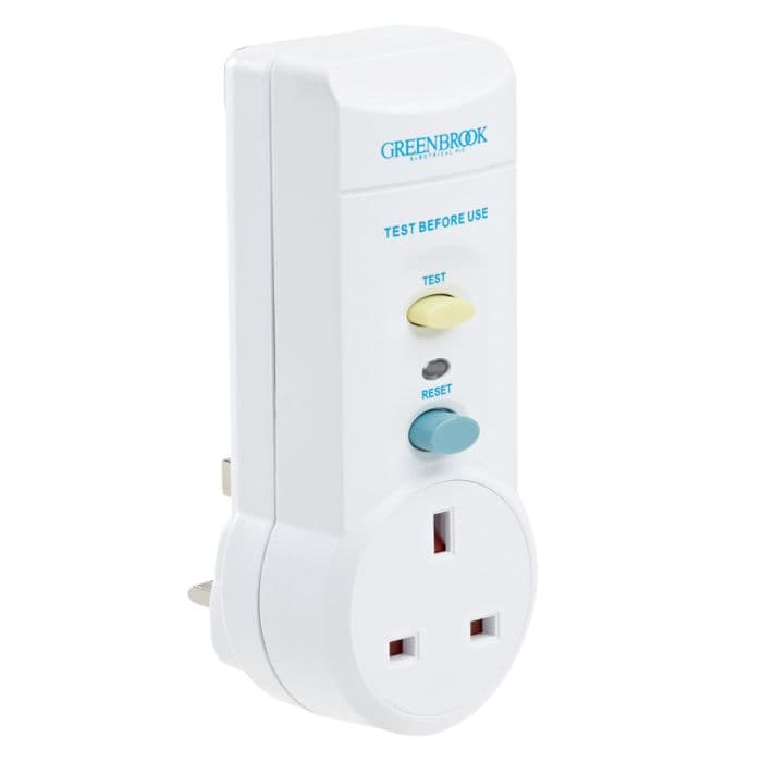 Powerbreaker Plug In RCD Safety Adaptor 13A 30mA Trip Power White