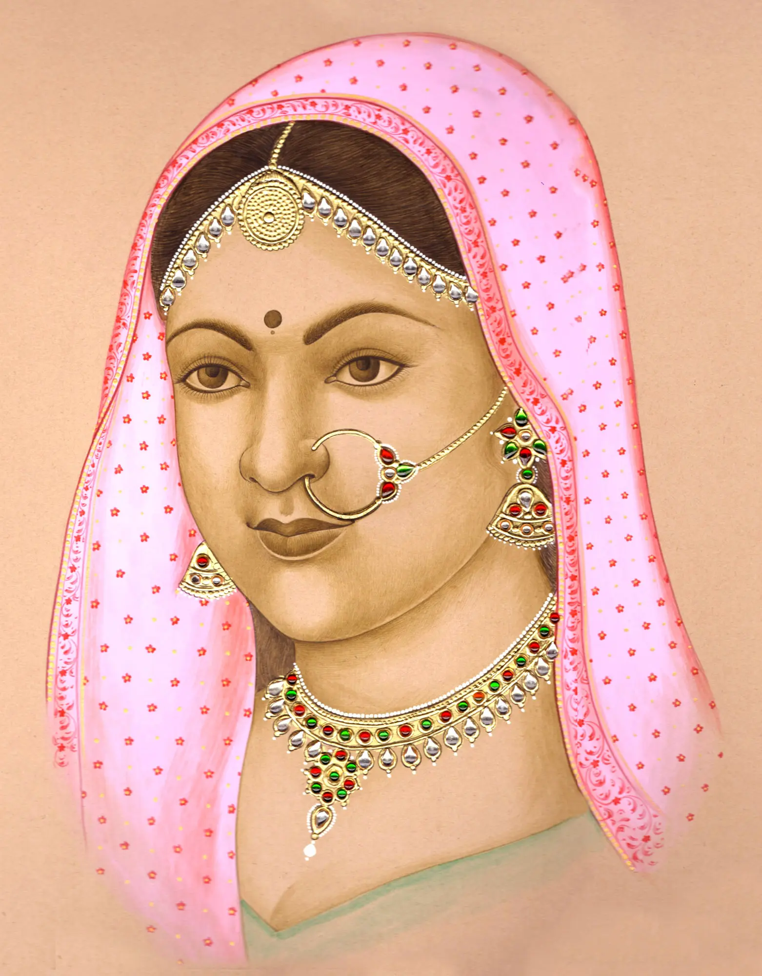 Portrait of an Indian Bride | Exotic India Art