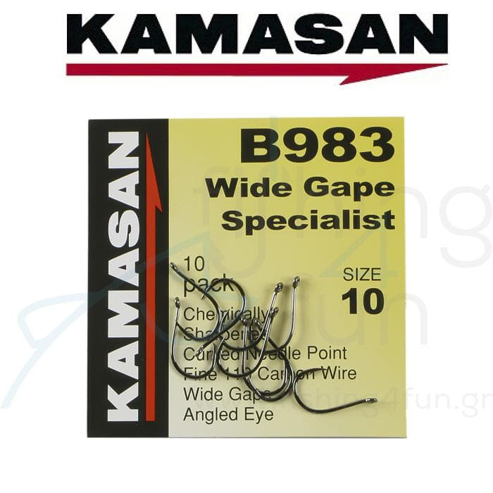 KAMASAN B983 HOOKS WIDE GAPE SPECIALIST / Αγκίστρια - Fishing4Fun.gr