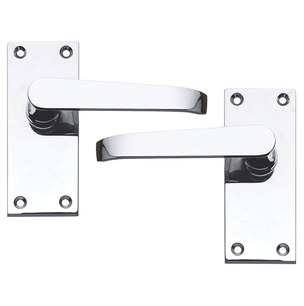 Smith & Locke Fire Rated Latch Door Handles Pack Polished Chrome 5 Pack ...