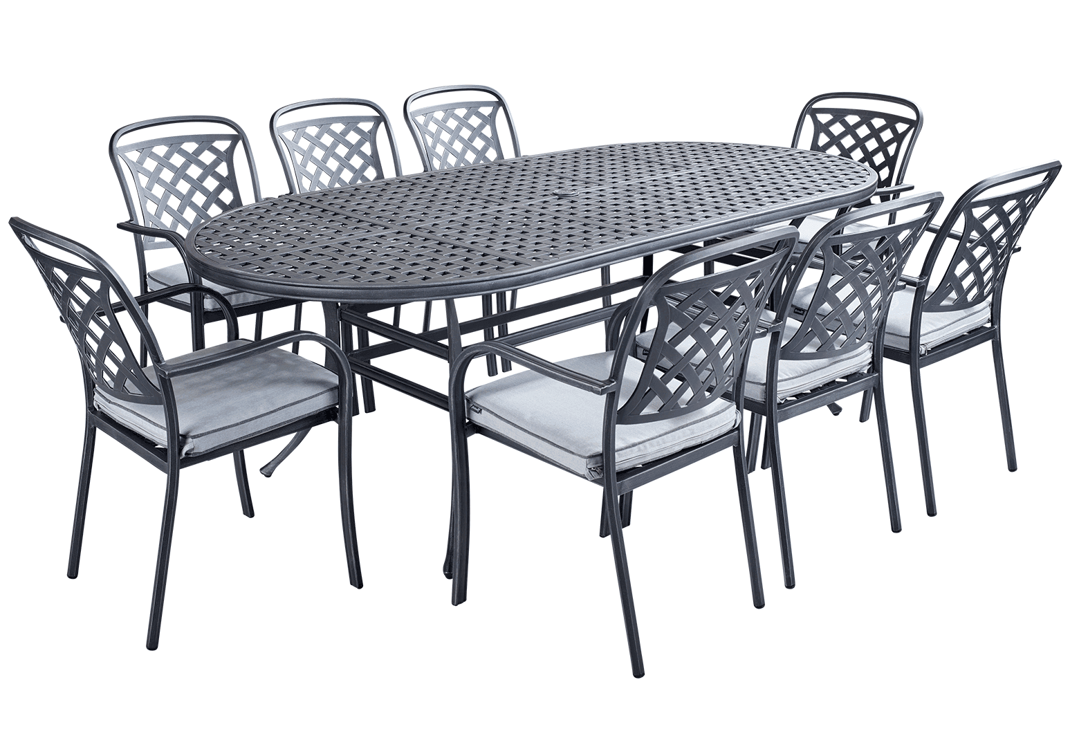 Hartman Berkeley 8 Seat Oval Dining Set in Antique Grey / Platinum - £ ...