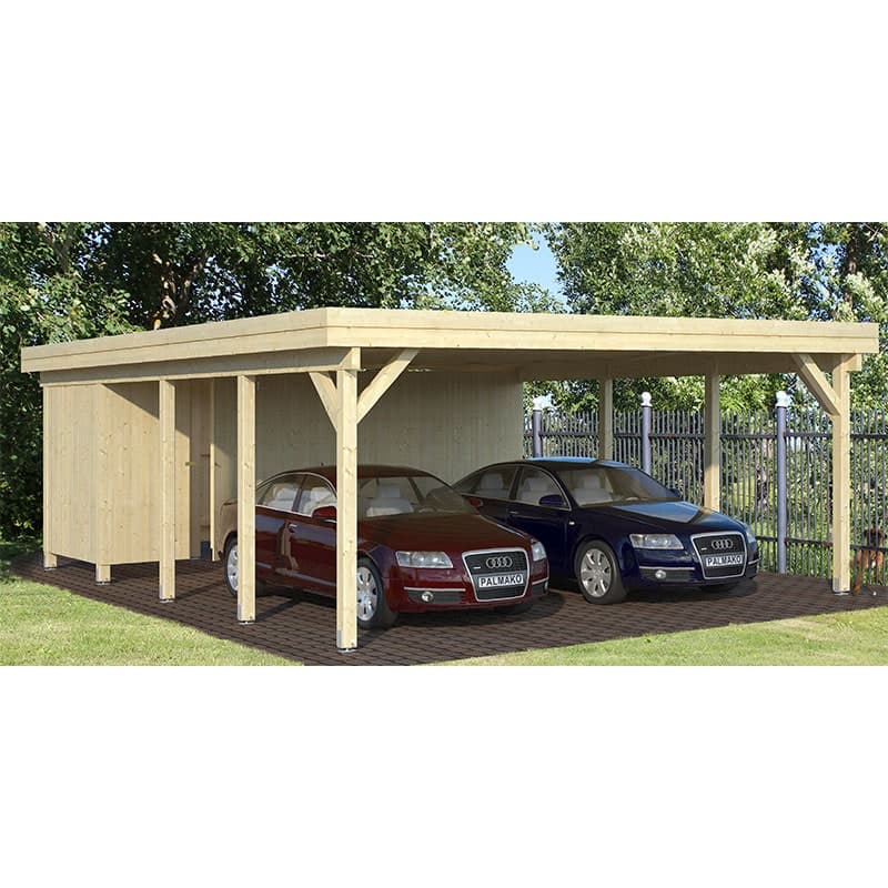 20' x 25' Palmako Karl Wooden Carport (6m x 7.6m) - Garden Sheds Direct