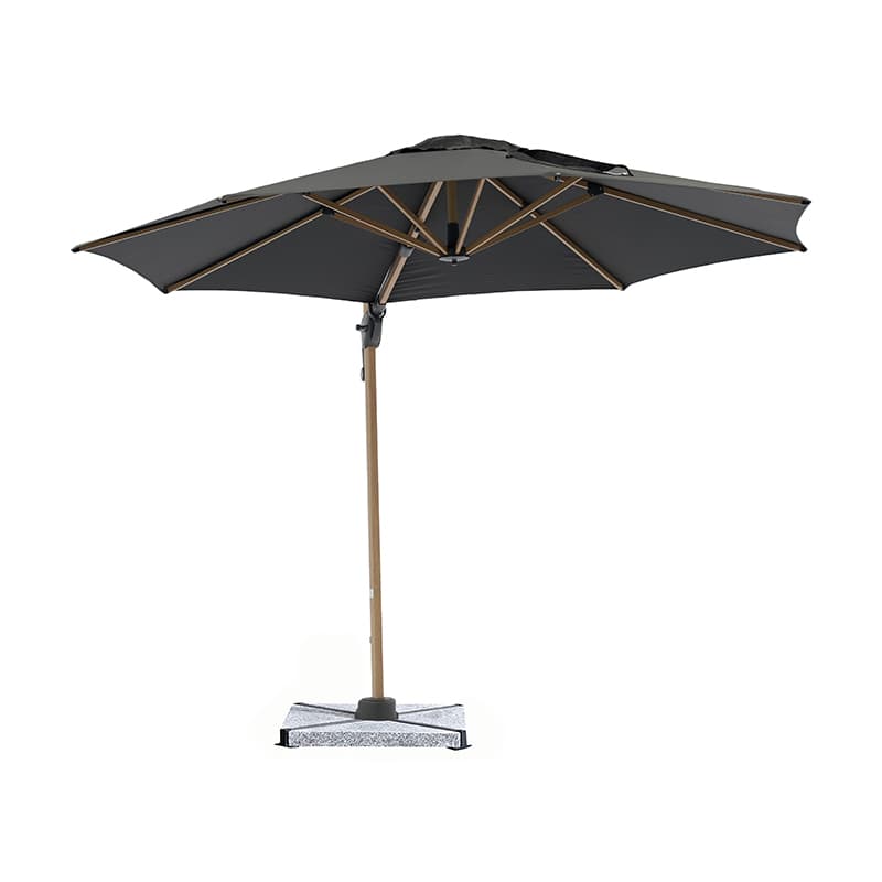 Bramblecrest Chichester 3m Round Wood Effect Parasol In Grey