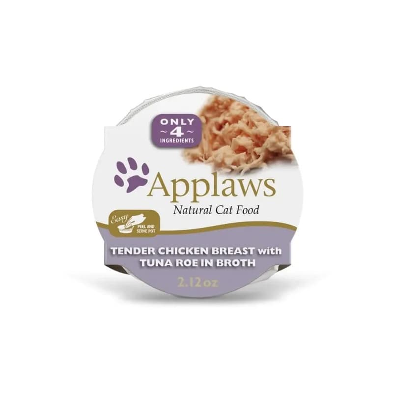 Applaws Natural Wet Chicken Breast with Tuna Roe in Broth 2.12oz Pot ...