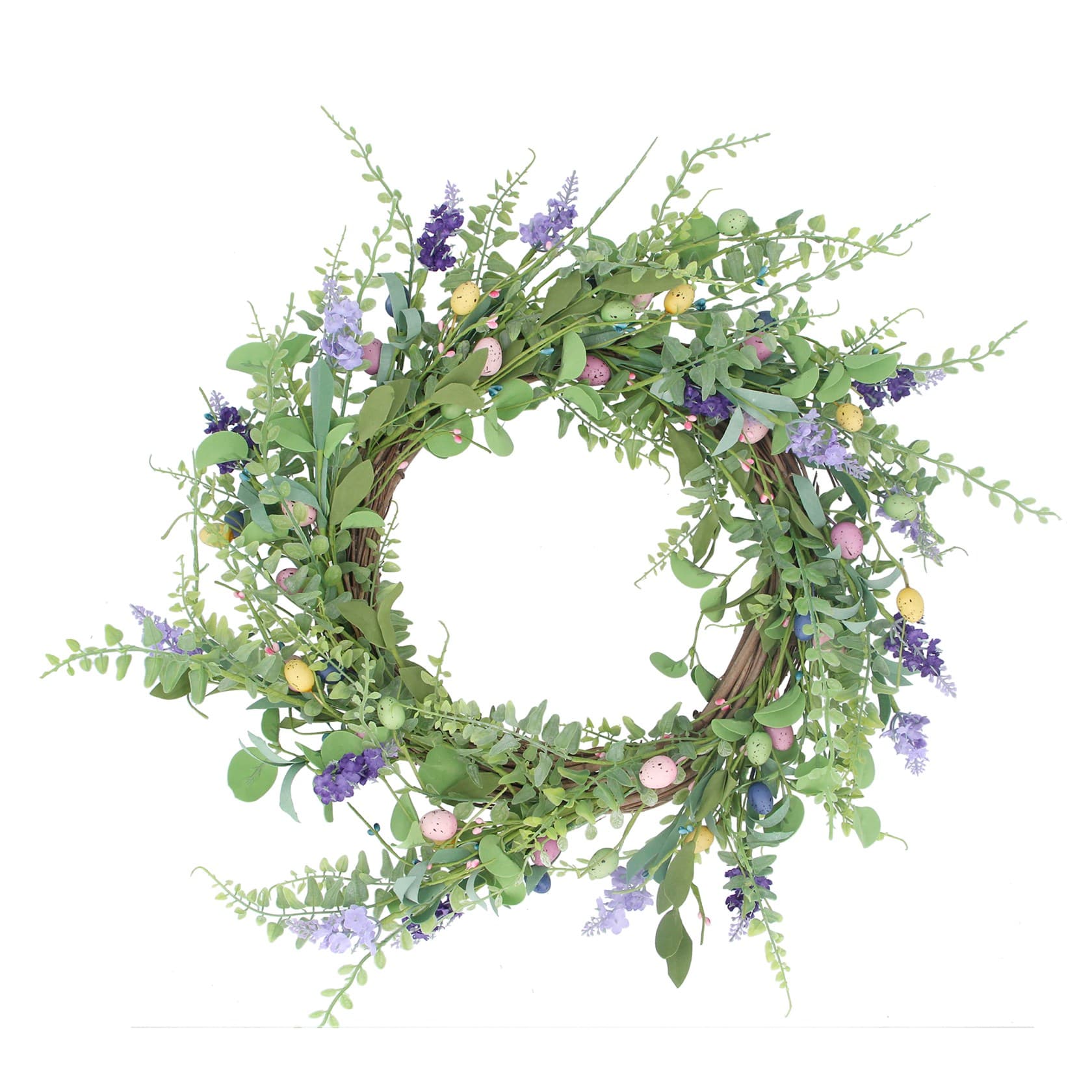 Gisela Graham Floral Speckled Egg Easter Wreath | Handpicked