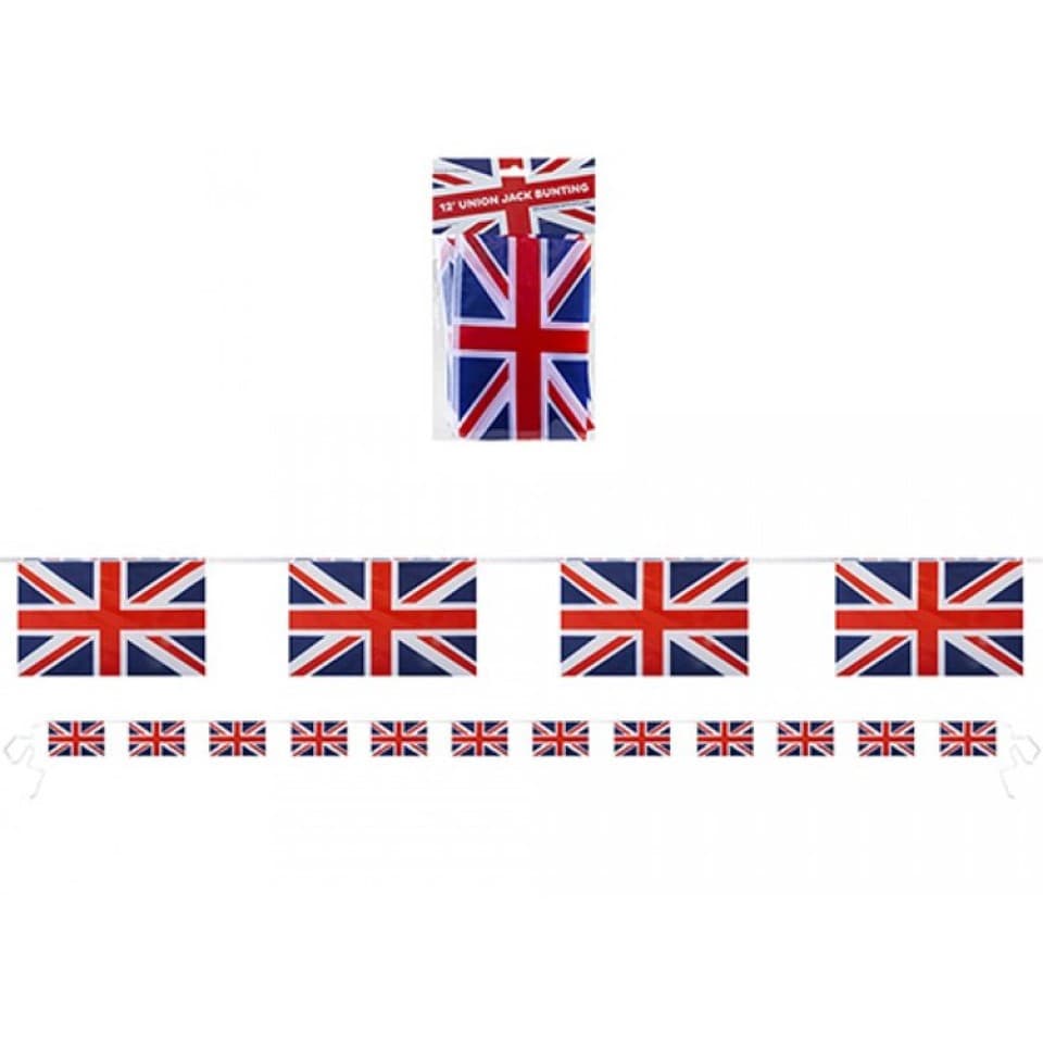 12ft Union Jack Fabric Bunting - Bunting & Garlands - Decorations ...