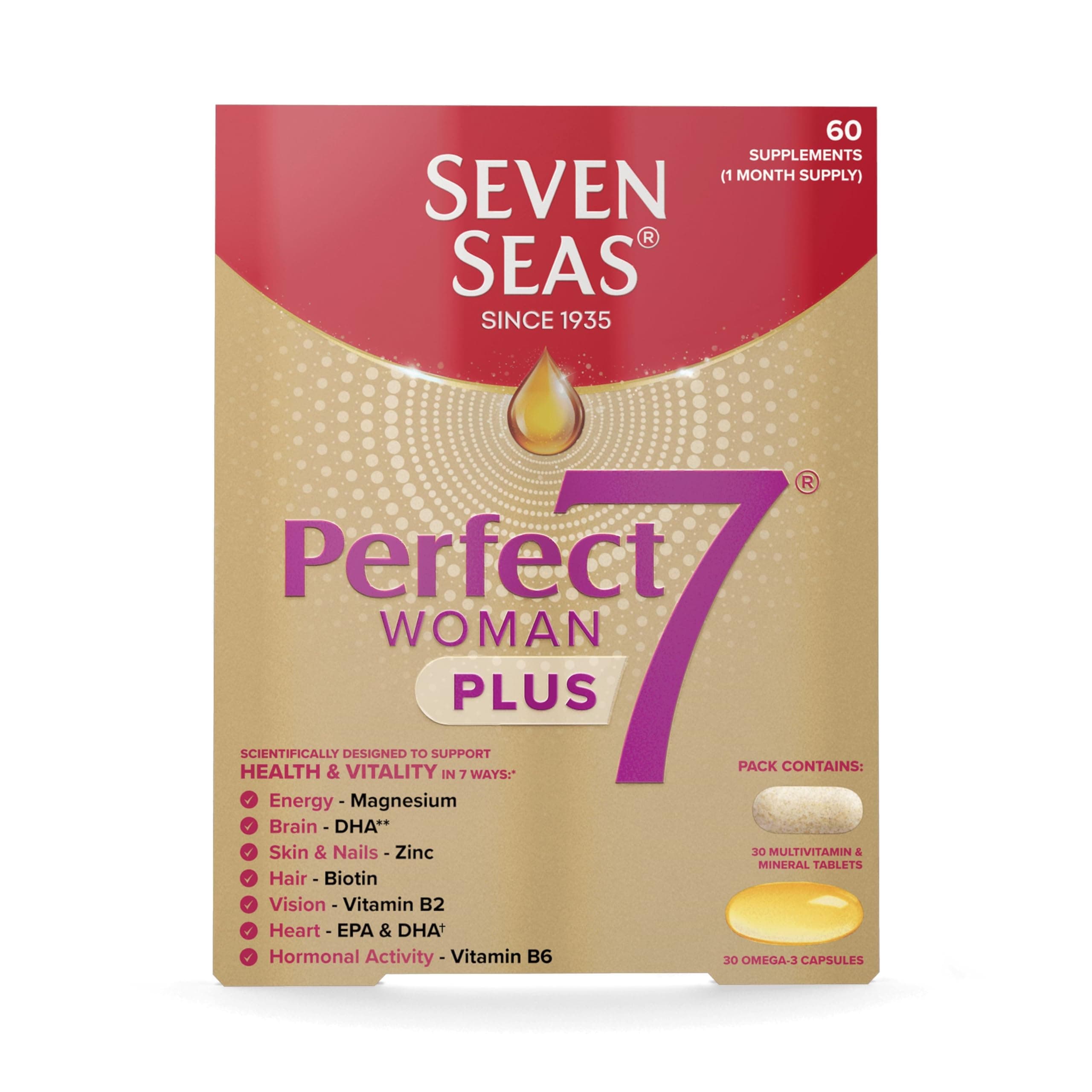 Seven Seas Perfect7 Woman Plus Multivitamin with Omega-3 and Vitamin D ...