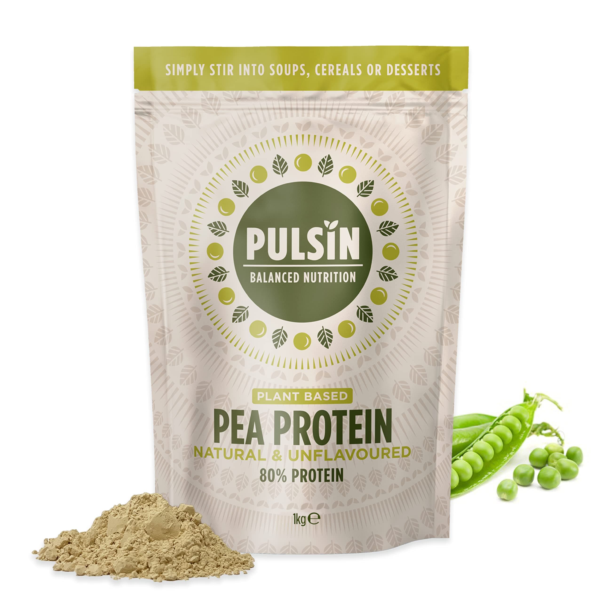 Pulsin Unflavoured Vegan Pea Protein Powder 1kg - 8.0g Protein, 0g ...