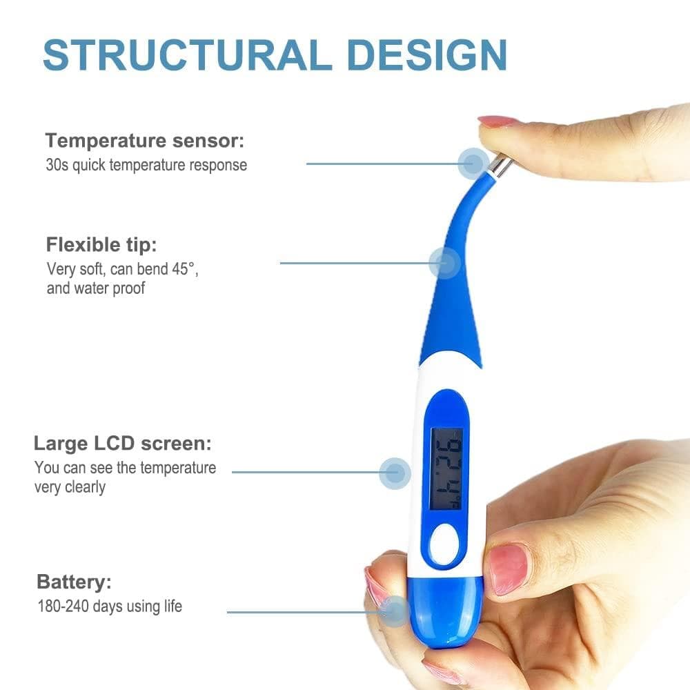 Berrcom Digital Oral Thermometer for Adults Kids Babies - Flexible Tip ...