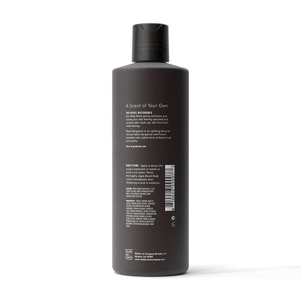 Bevel Men's Body Wash - Black Bergamot Scent with Charcoal and Argan ...