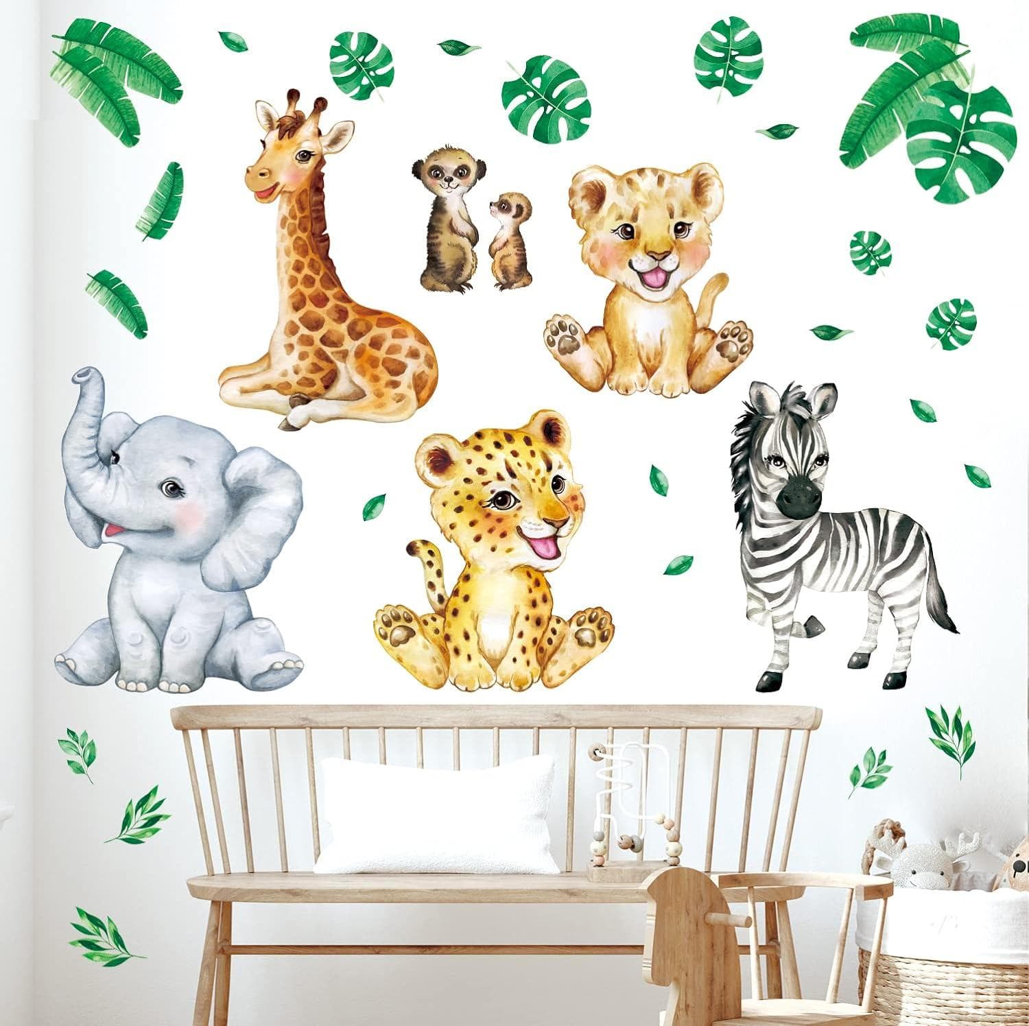 DECOWALL DSL-8067 Jungle Animals Wall Stickers - Safari Decals for Baby ...