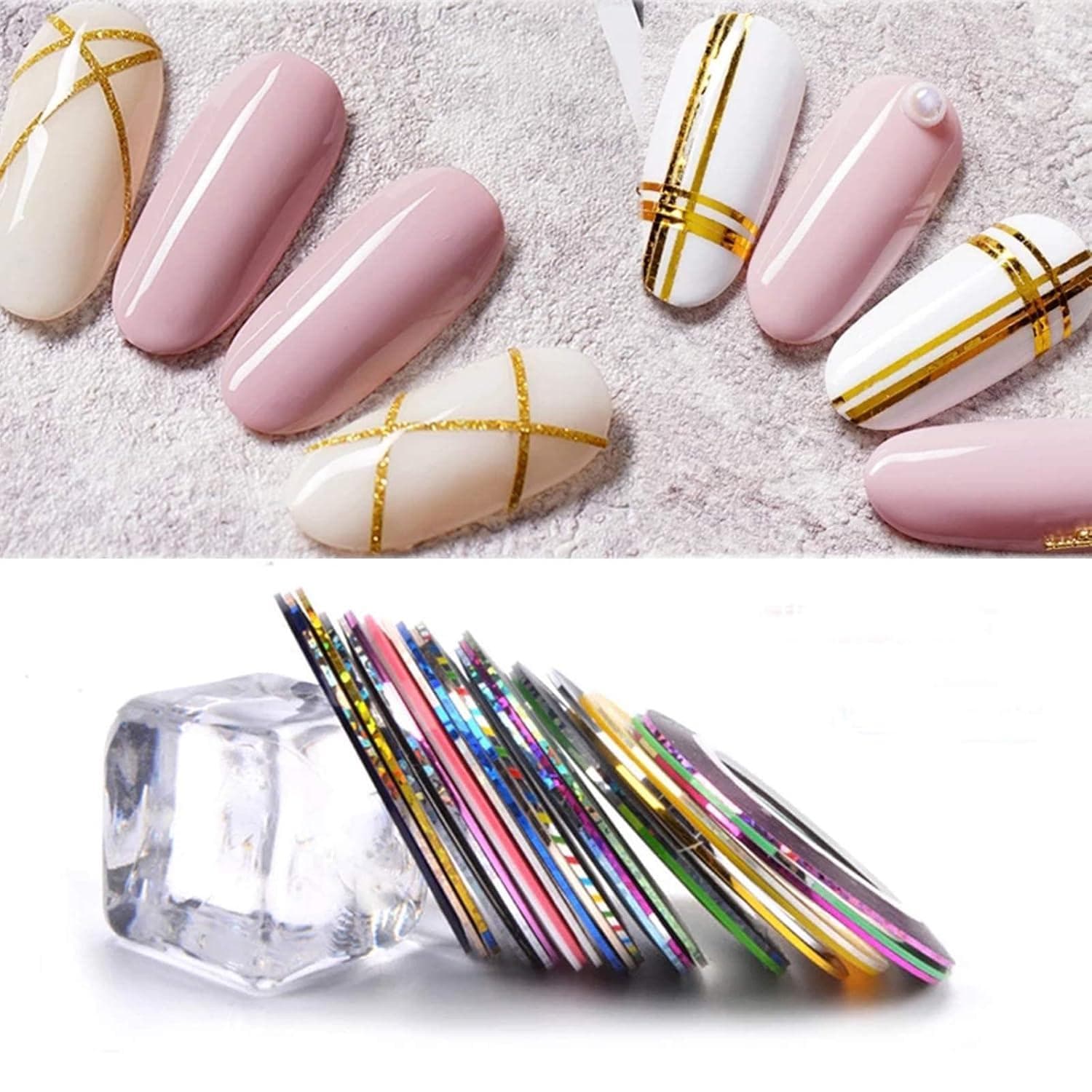 42 Color Nail Art Striping Tape Kit | Multi-Colored Matte Tape for ...