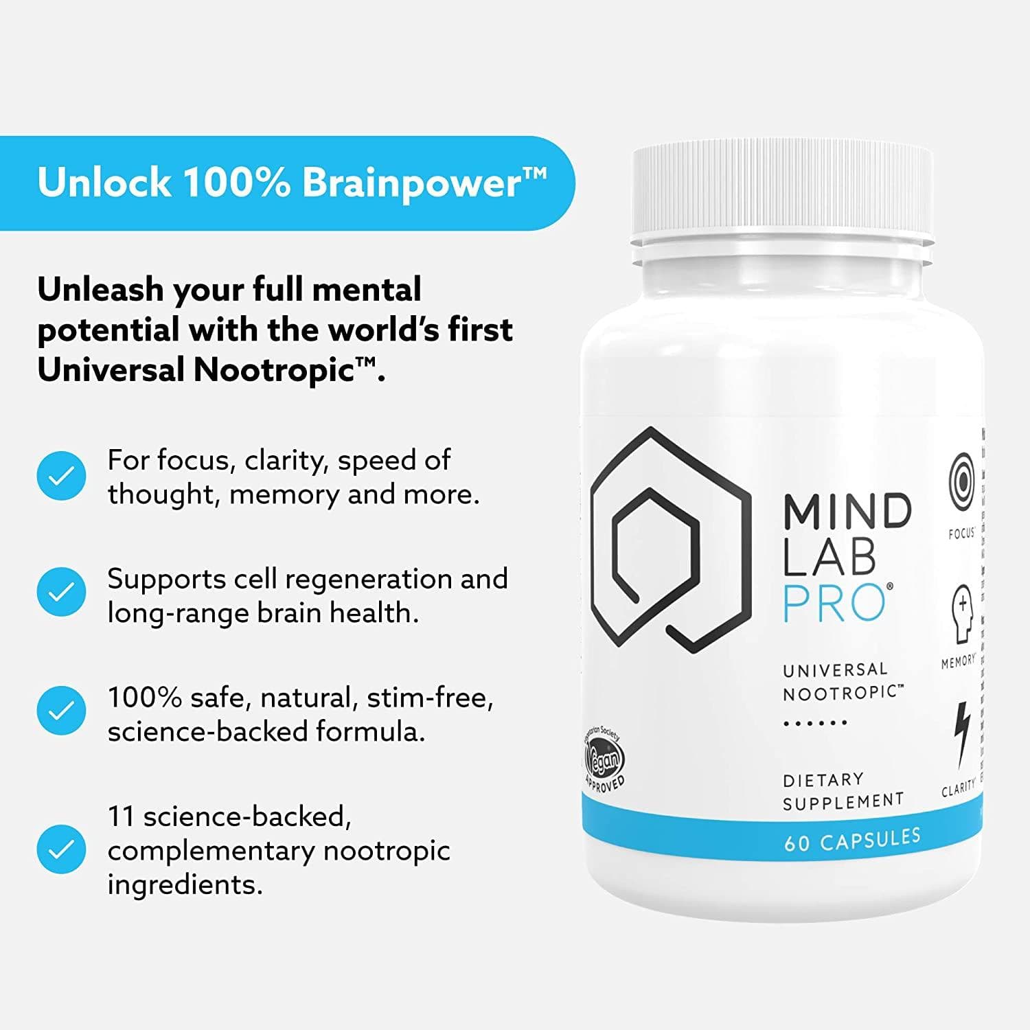 Mind Lab Pro: Universal Nootropic Brain Booster Supplement - 60 ...