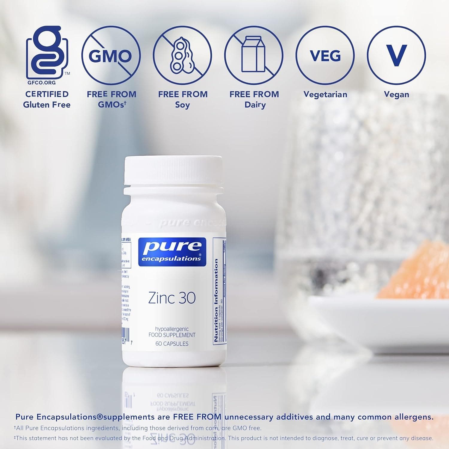 Pure Encapsulations Zinc 30mg Picolinate - Highly Absorbable Immune ...