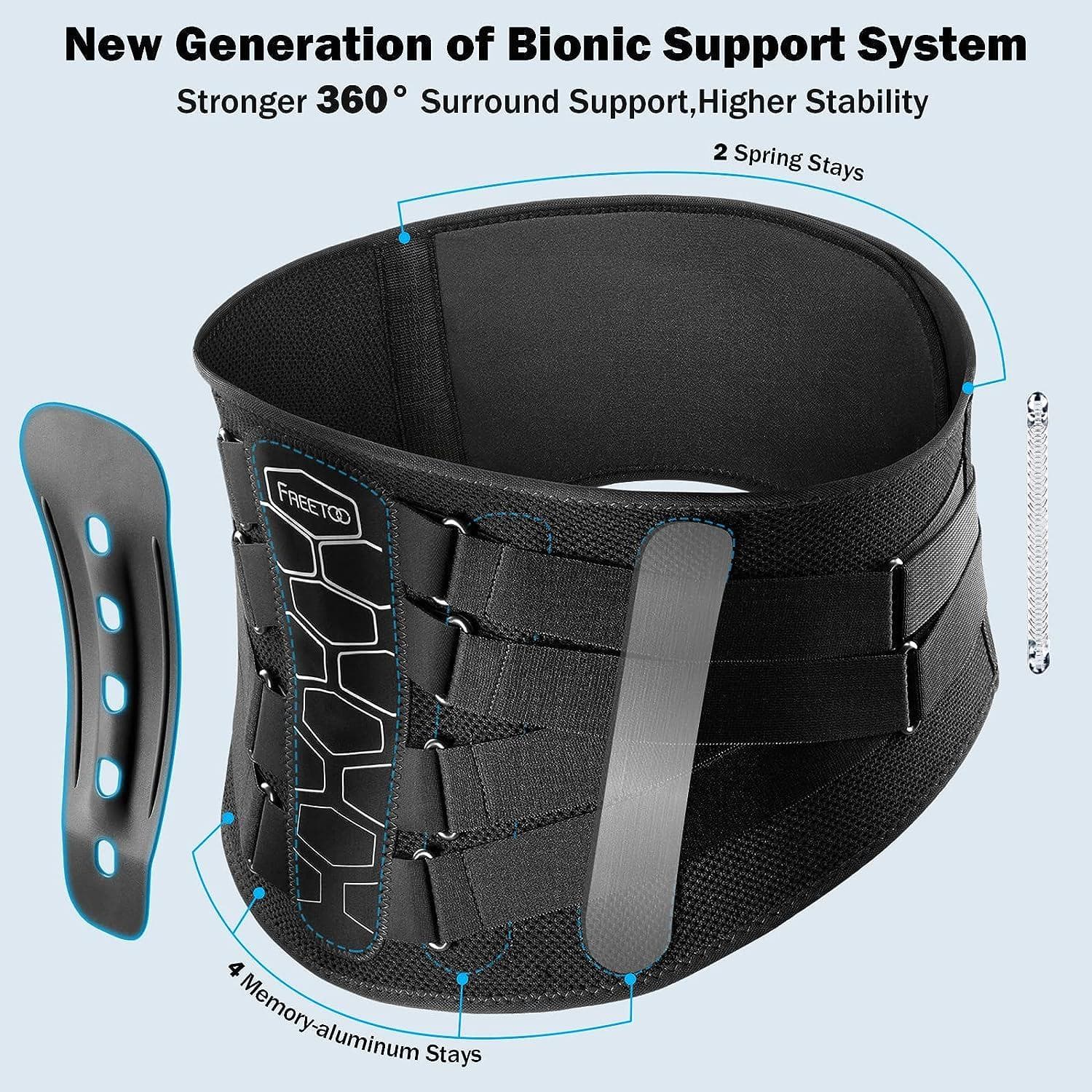 FREETOO Lower Back Brace with Pulley System - Lumbar Support Belt for ...